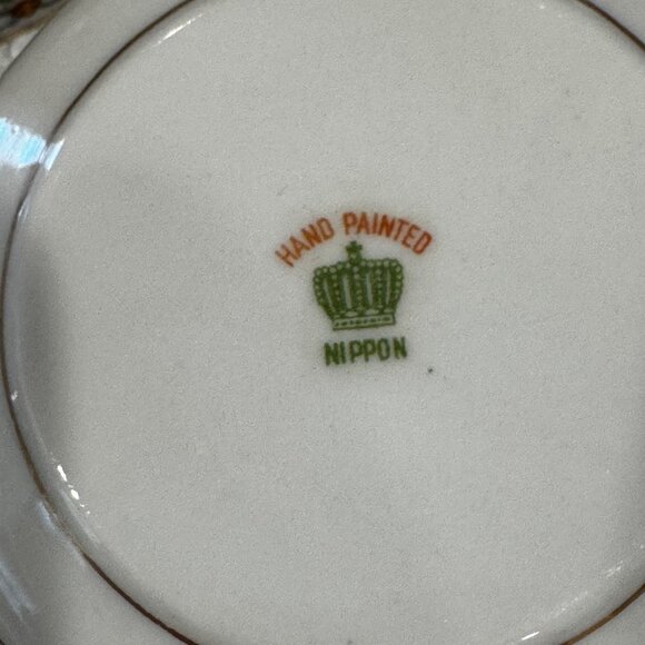 Nippon Hand Painted Porcelain Bowls & Demitasse Cup Floral w/ Gold Trim Antique - Picture 6 of 8
